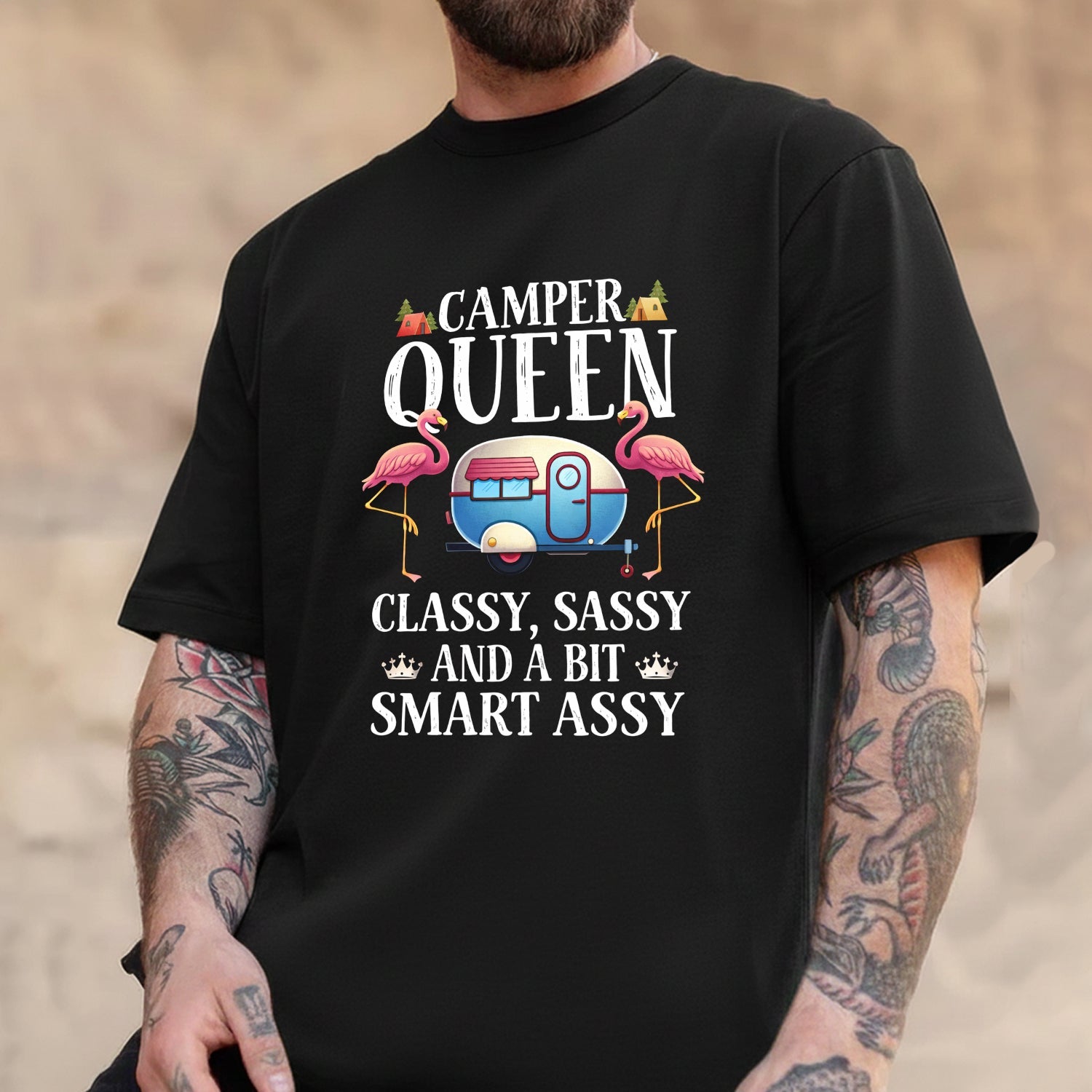 Camper Queen Funny Camping Shirt – Classy Sassy Smart Assy Tee for RV Trips, Camping Lovers & Camp Queens