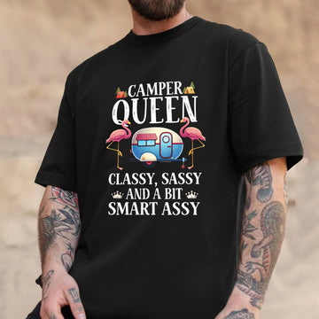 Camper Queen Funny Camping Shirt – Classy Sassy Smart Assy Tee for RV Trips, Camping Lovers & Camp Queens