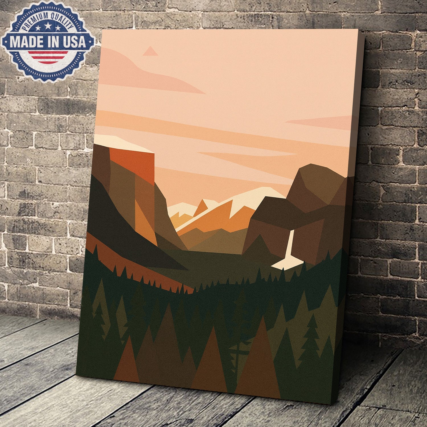 Minimal Mountain Landscape Canvas Wall Art – Modern Nature Poster, Gift for Campers