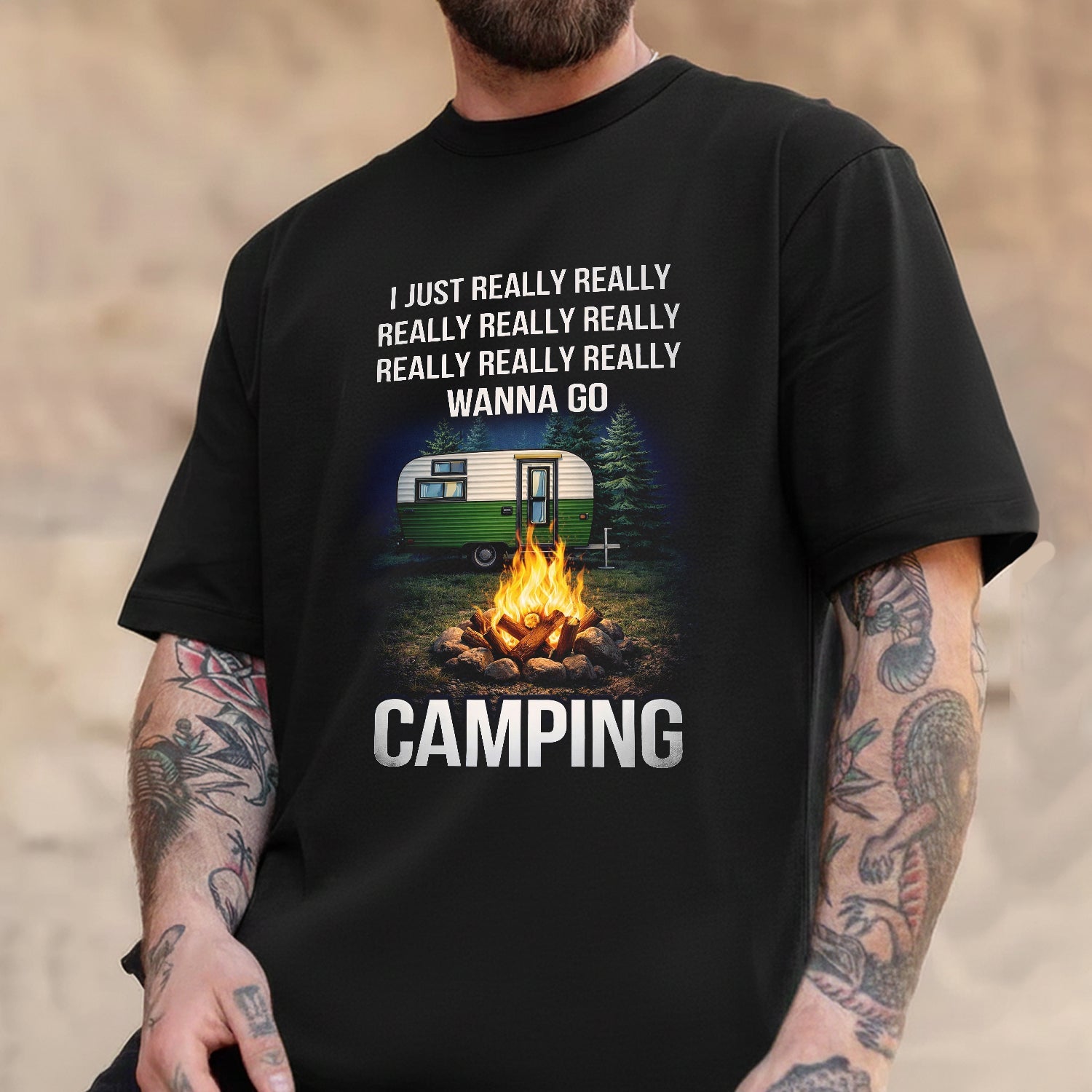 Camping Quote T-Shirt – Funny Camping Lover Graphic Tee, Vintage Camper & Campfire Design Shirt, Outdoor Adventure Lifestyle Apparel