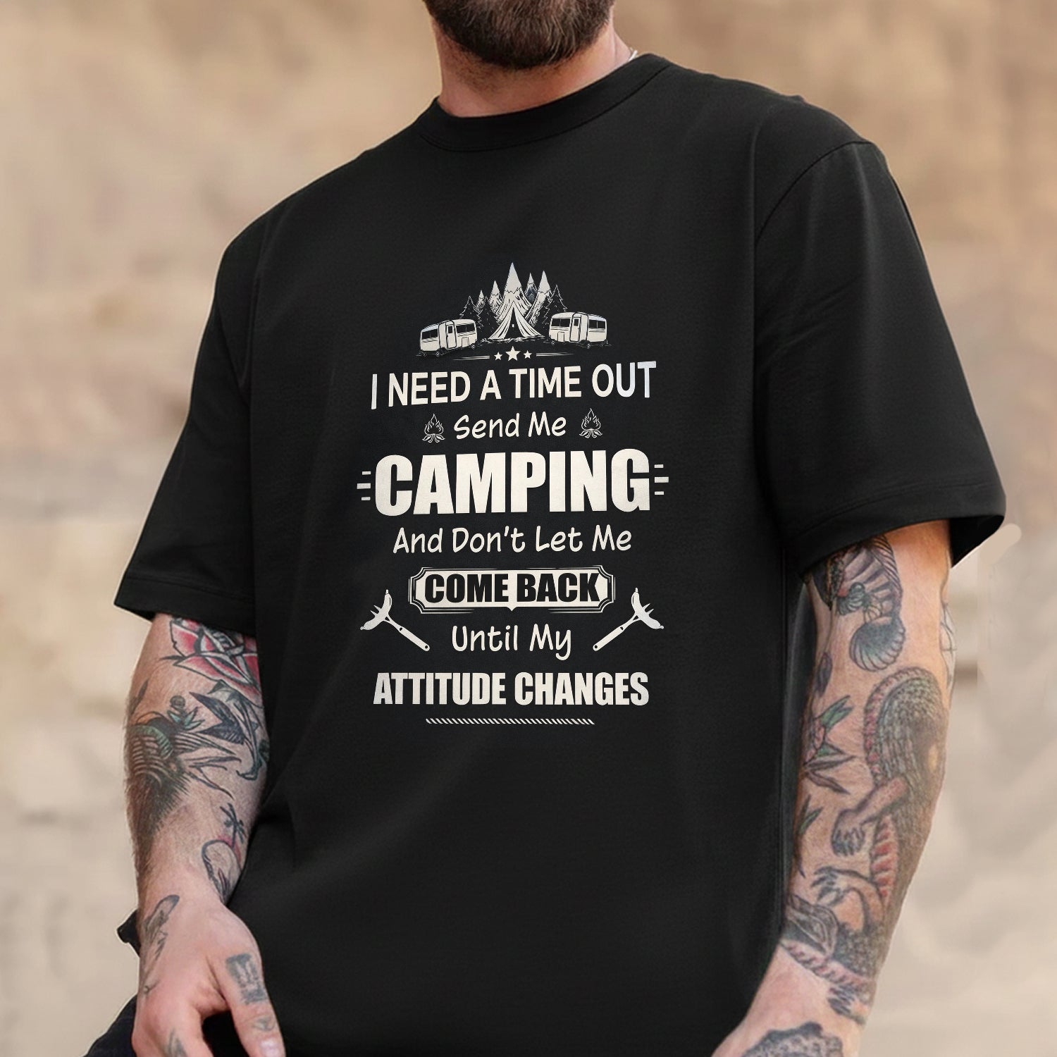 I Need a Time Out Camping T-Shirt – Funny Outdoor Quote Shirt for Campers, RV Life, Hiking Lovers & Nature Escape Fans
