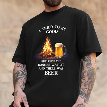 Funny Bonfire Camping T-Shirt – Night Campfire Humor Graphic Tee, Cozy Outdoor Fire Pit Design Shirt, Adventure & Camp Life Apparel
