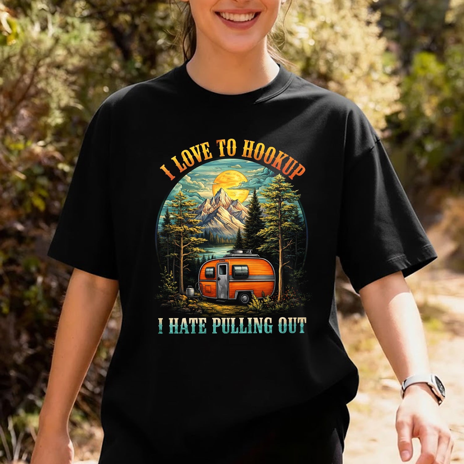 Funny Camper T-Shirt – I Love To Hookup I Hate Pulling Out, RV Camping Shirt, Gift for Campers