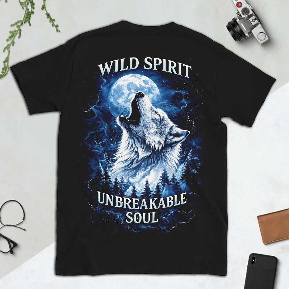Wild Spirit Unbreakable Soul Wolf Moon Graphic T-Shirt