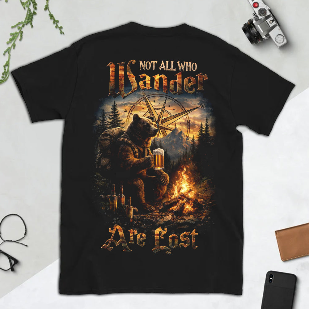 Not All Who Wander Are Lost T-Shirt – Vintage Bear Camping Graphic Shirt for Hikers, Outdoor Adventure & Wilderness Lovers
