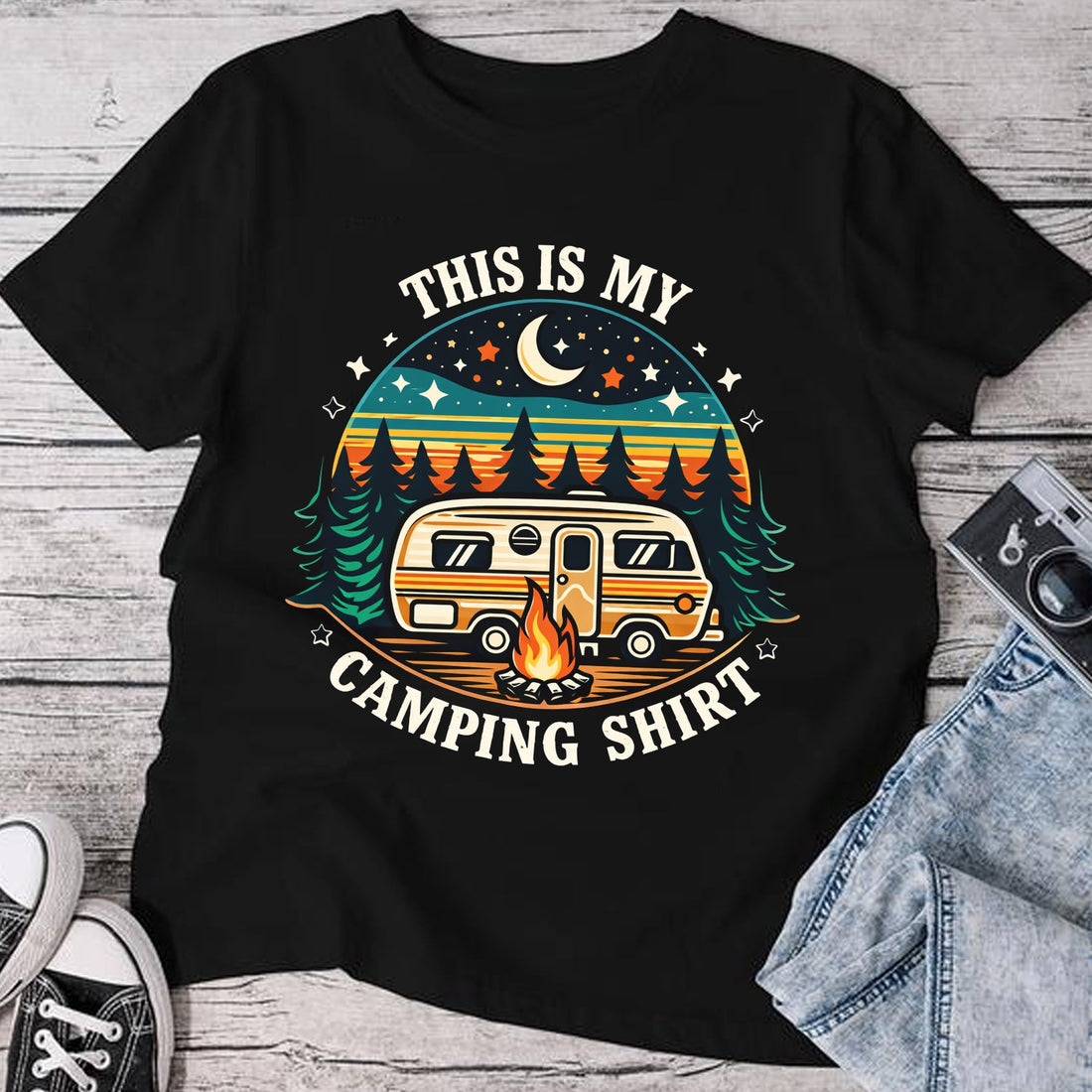This Is My Camping Shirt – Funny Camping T-Shirt for Camp Lovers, Outdoor Life, RV & Campfire Vibes