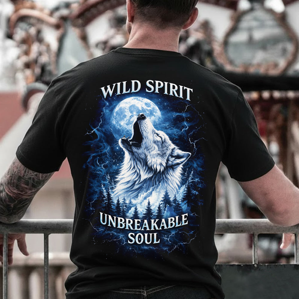 Wild Spirit Unbreakable Soul Wolf Moon Graphic T-Shirt