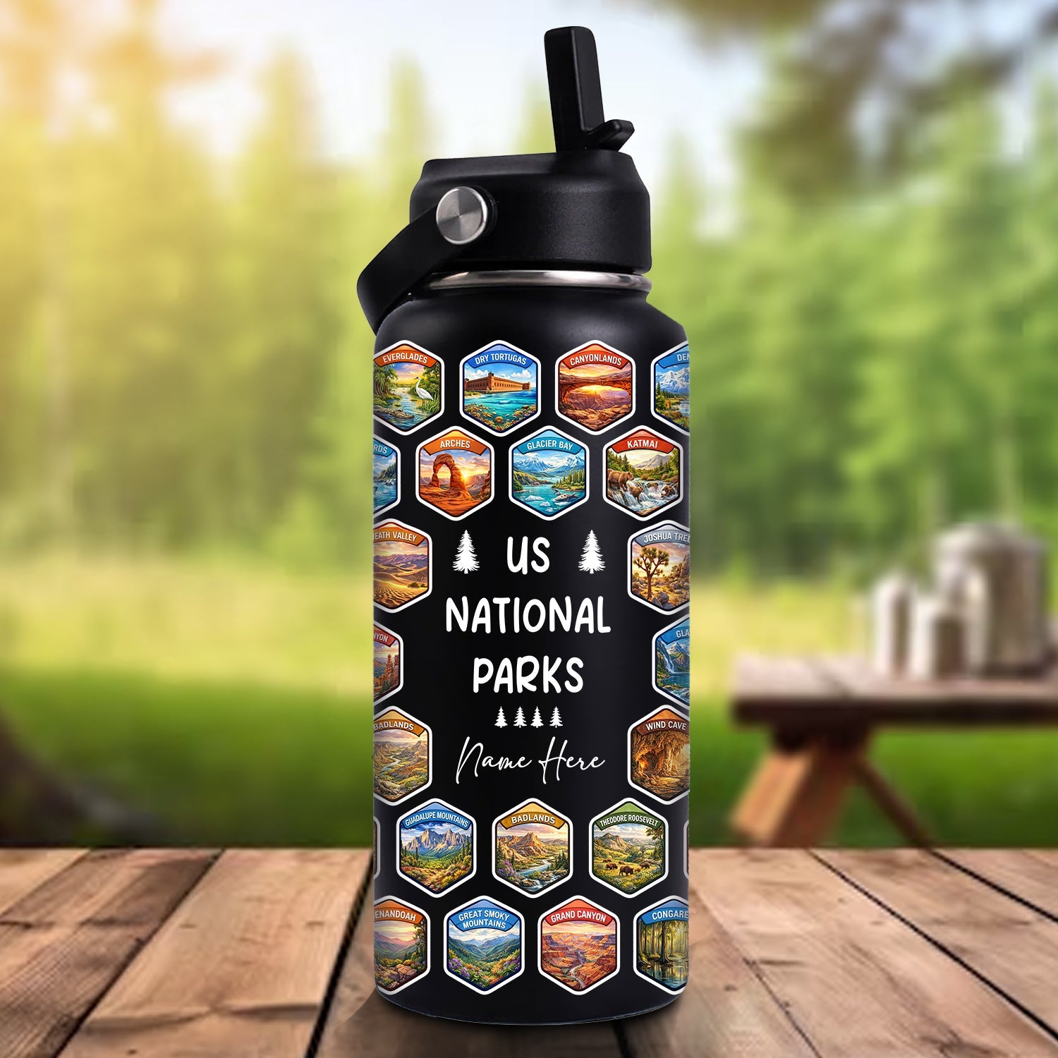 U.S. National Parks Sticker Set for Water Bottles – Scratch Off Style Adventure Stickers – Travel & Hiking Bucket List Decals – Outdoor Lover Gift