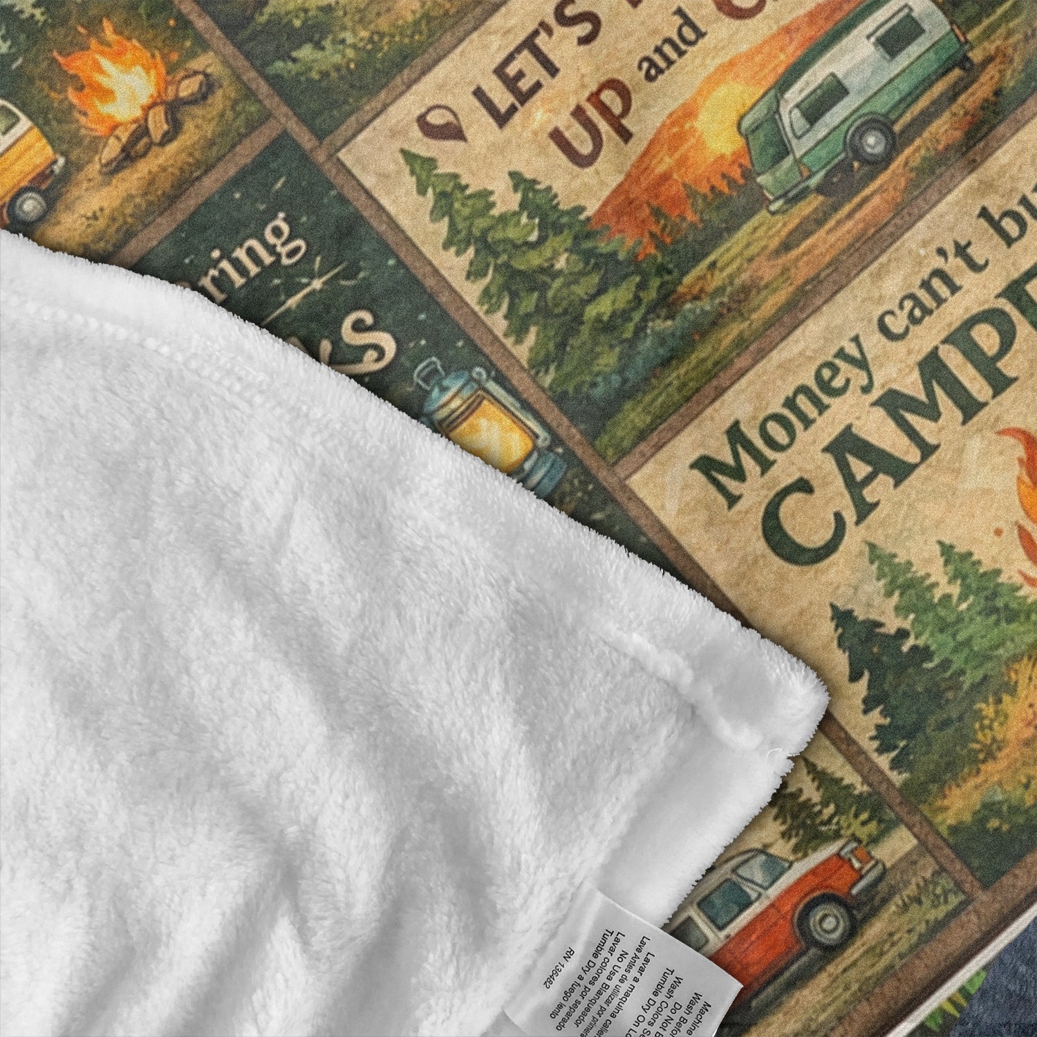Personalized Camping Quote Fleece Blanket – Cozy Camper Throw, Perfect Gift for Camp Lovers