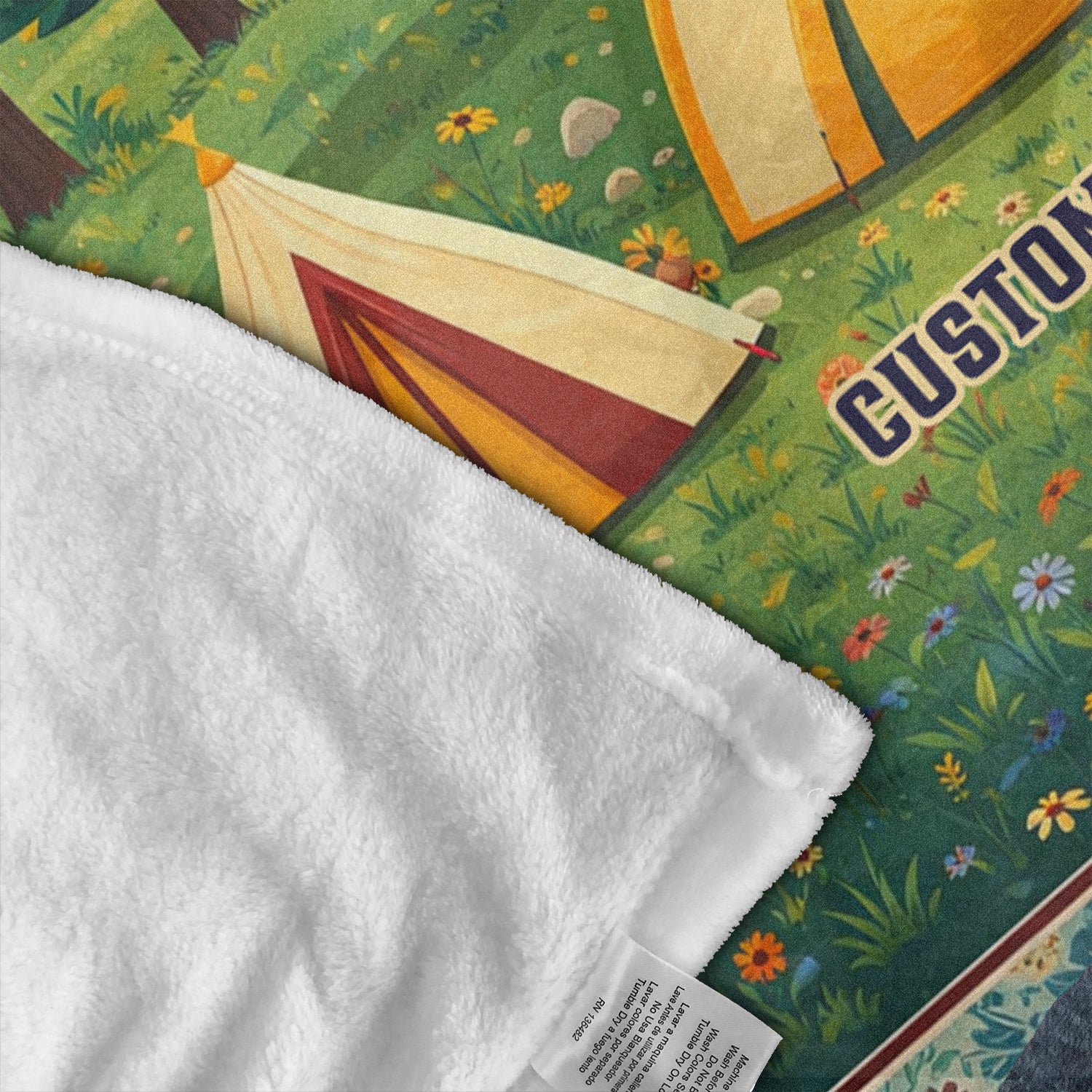 Personalized Camping Tent Blanket – Custom Name Outdoor Adventure Throw Gift for Nature Lovers
