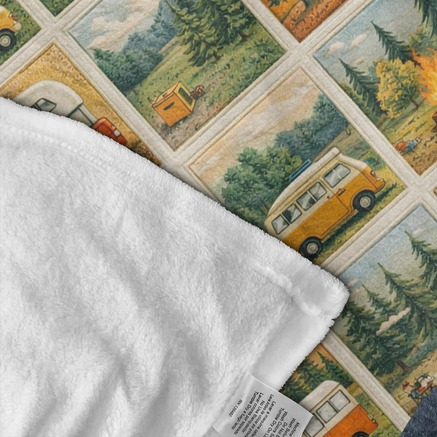 Retro Van Life Fleece Blanket – Camper Van Throw Blanket for RV Lovers & Adventure Home Decor
