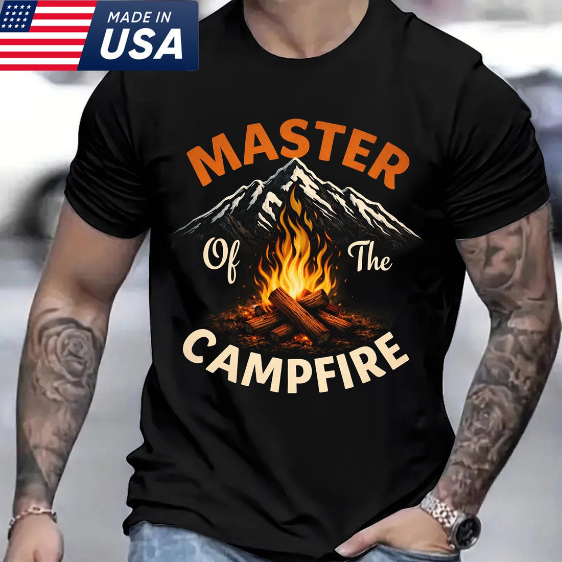 Master of the Campfire T-Shirt – Funny Camping Campfire Mountain Outdoor Graphic Tee