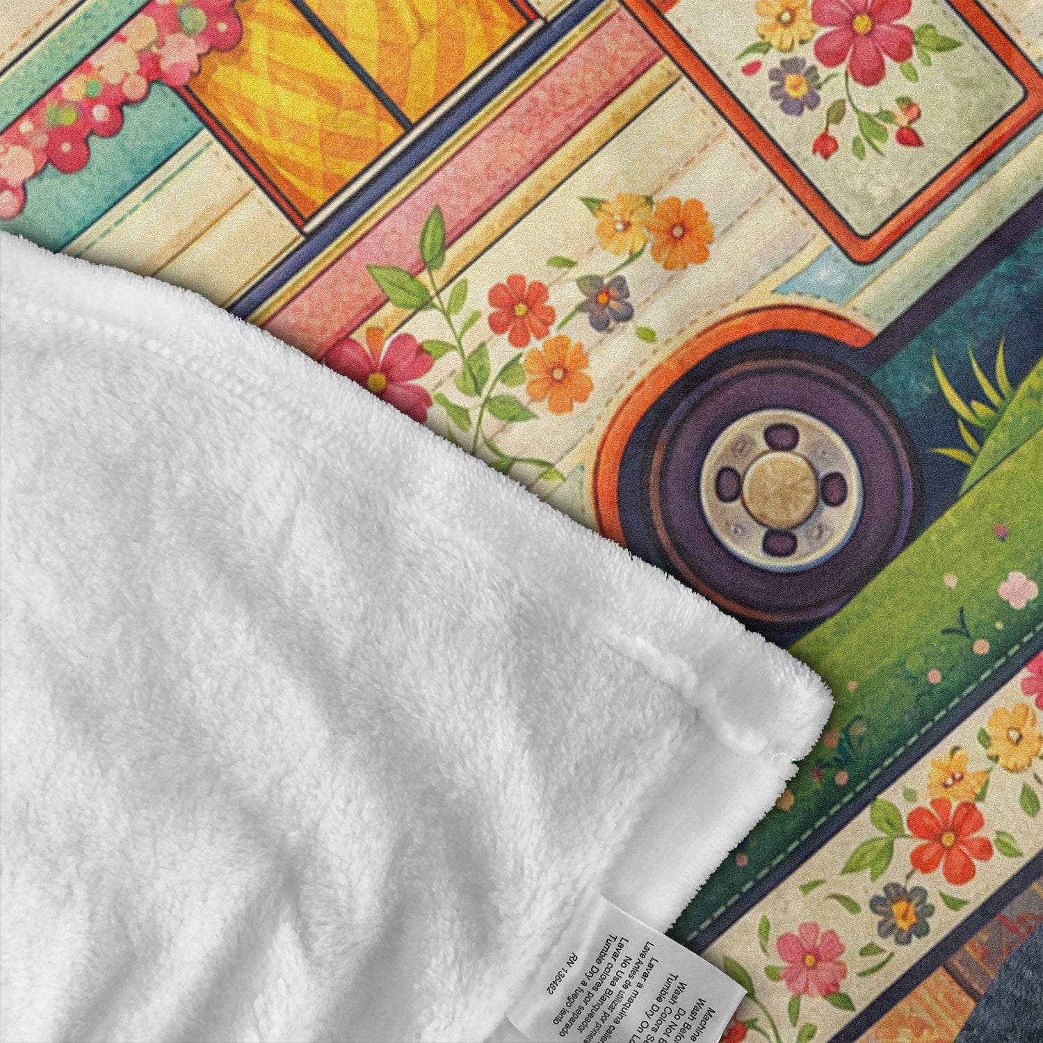 Personalized Vintage Camper Blanket – Custom Name Retro RV Gift for Camping Lovers