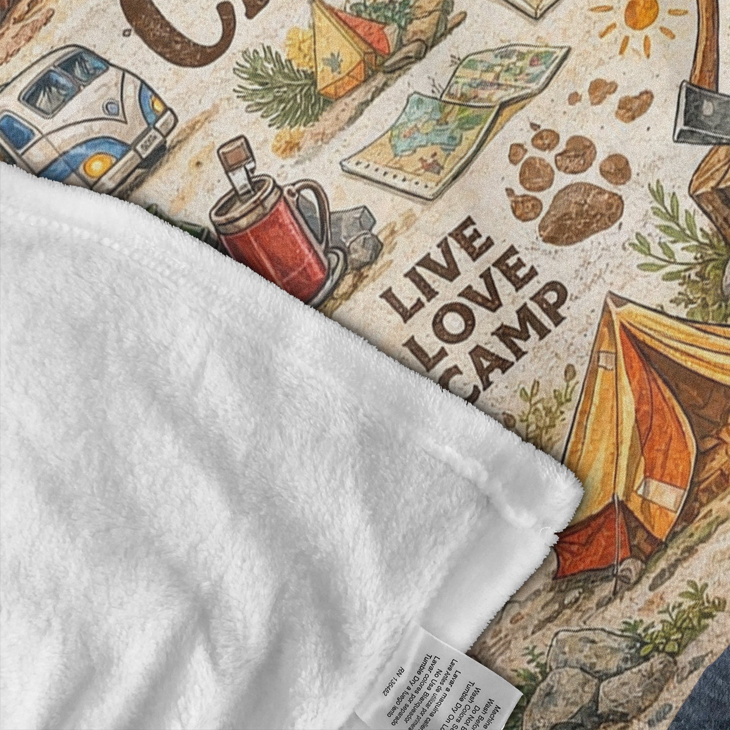 Personalized I’d Rather Be Camping Blanket – Cozy Camper Throw, Funny Camping Gift for Outdoor Lovers
