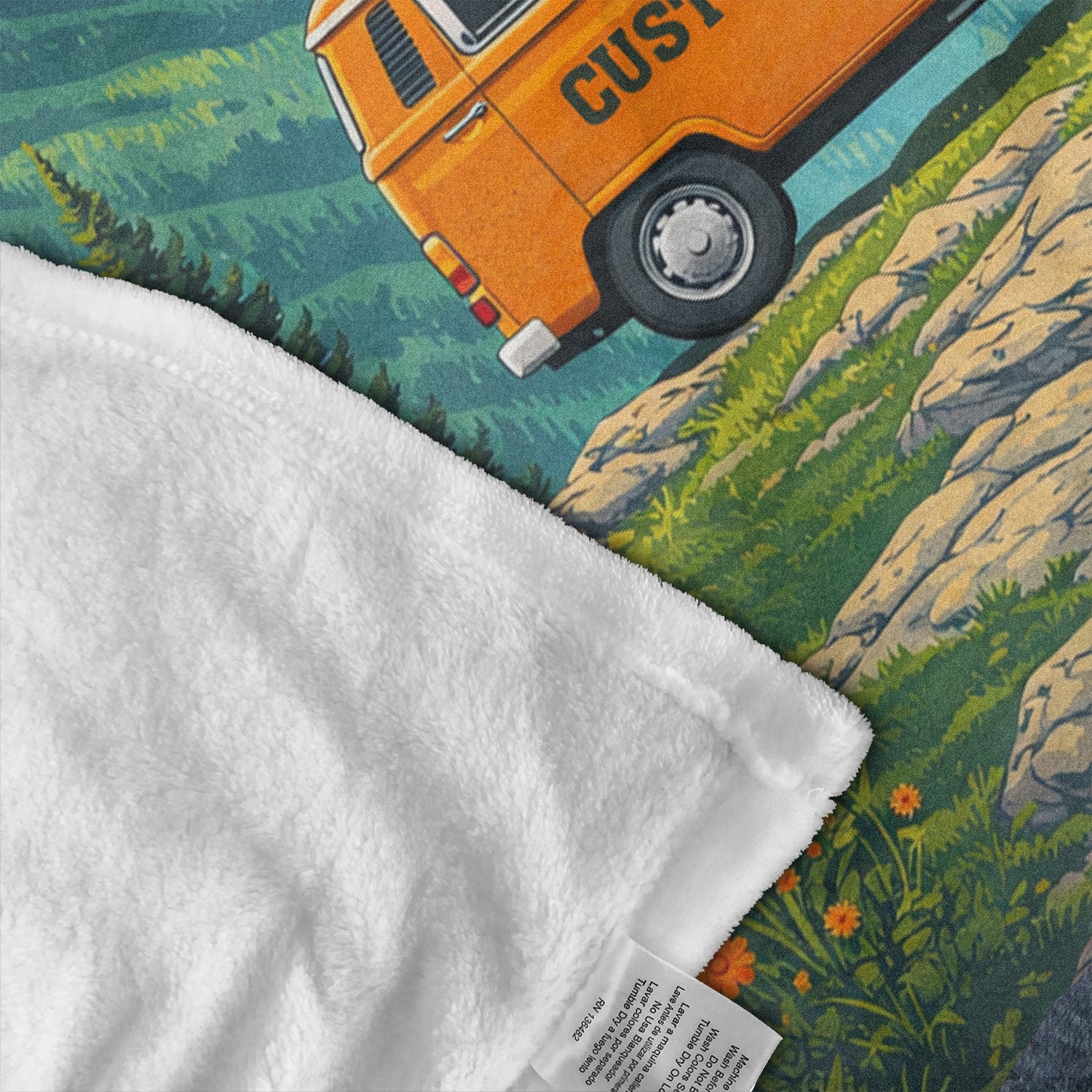 Personalized Travel Adventure Fleece Blanket – Camper Van Mountain Throw for Retirement & New Chapter Gifts