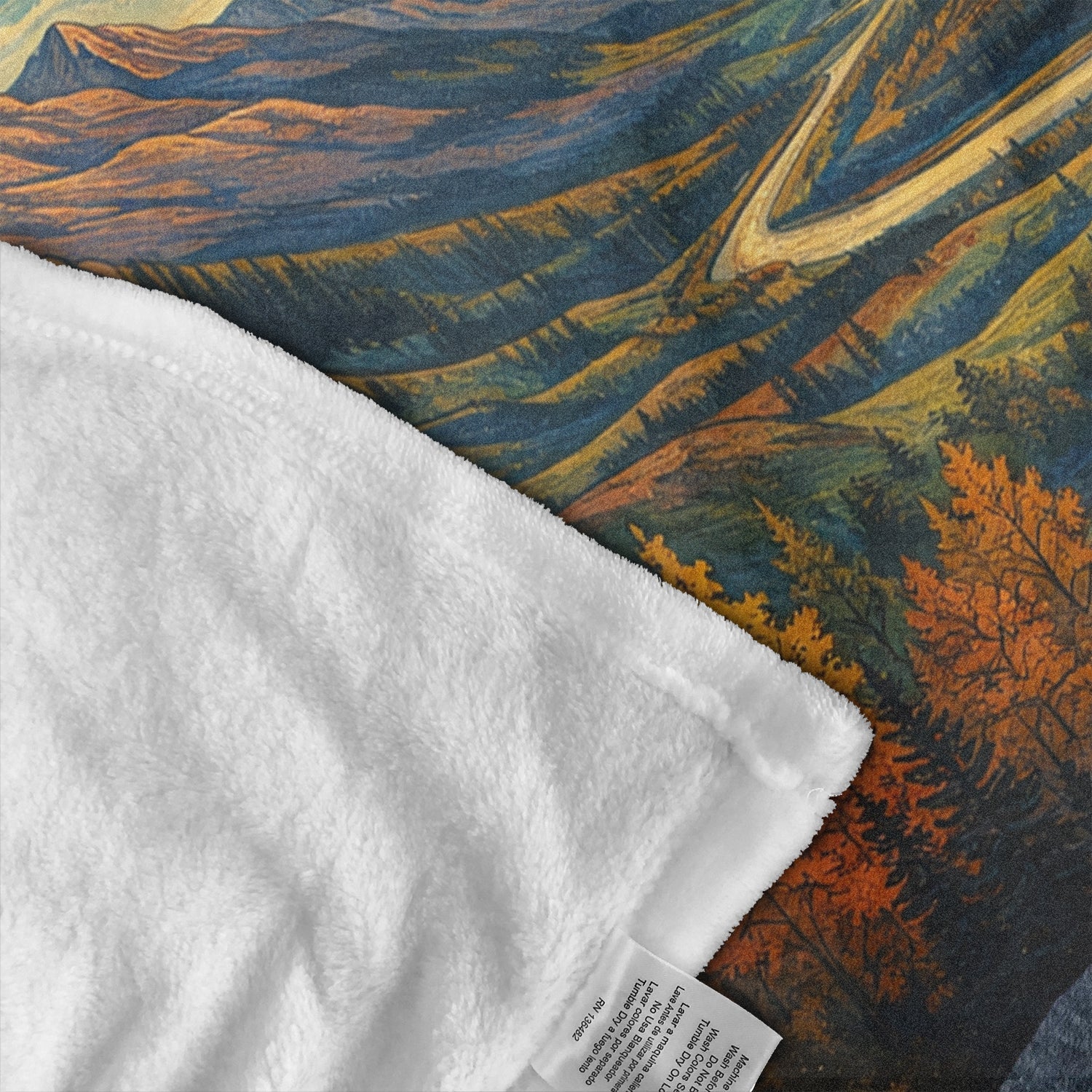 Personalized Adventure Compass Blanket – Mountain River Throw for Hikers, Campers & Nature Lovers