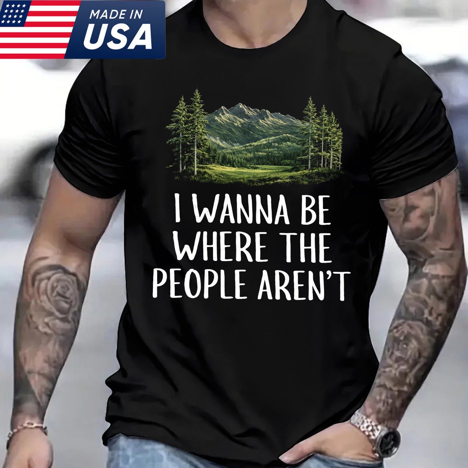 I Wanna Be Where the People Aren’t Camping Graphic T-Shirt