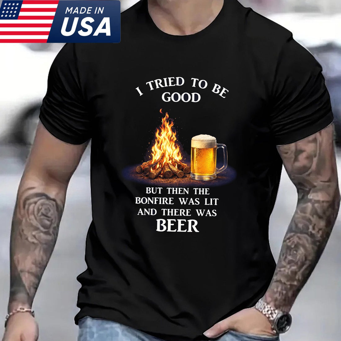 Funny Bonfire Camping T-Shirt – Night Campfire Humor Graphic Tee, Cozy Outdoor Fire Pit Design Shirt, Adventure & Camp Life Apparel