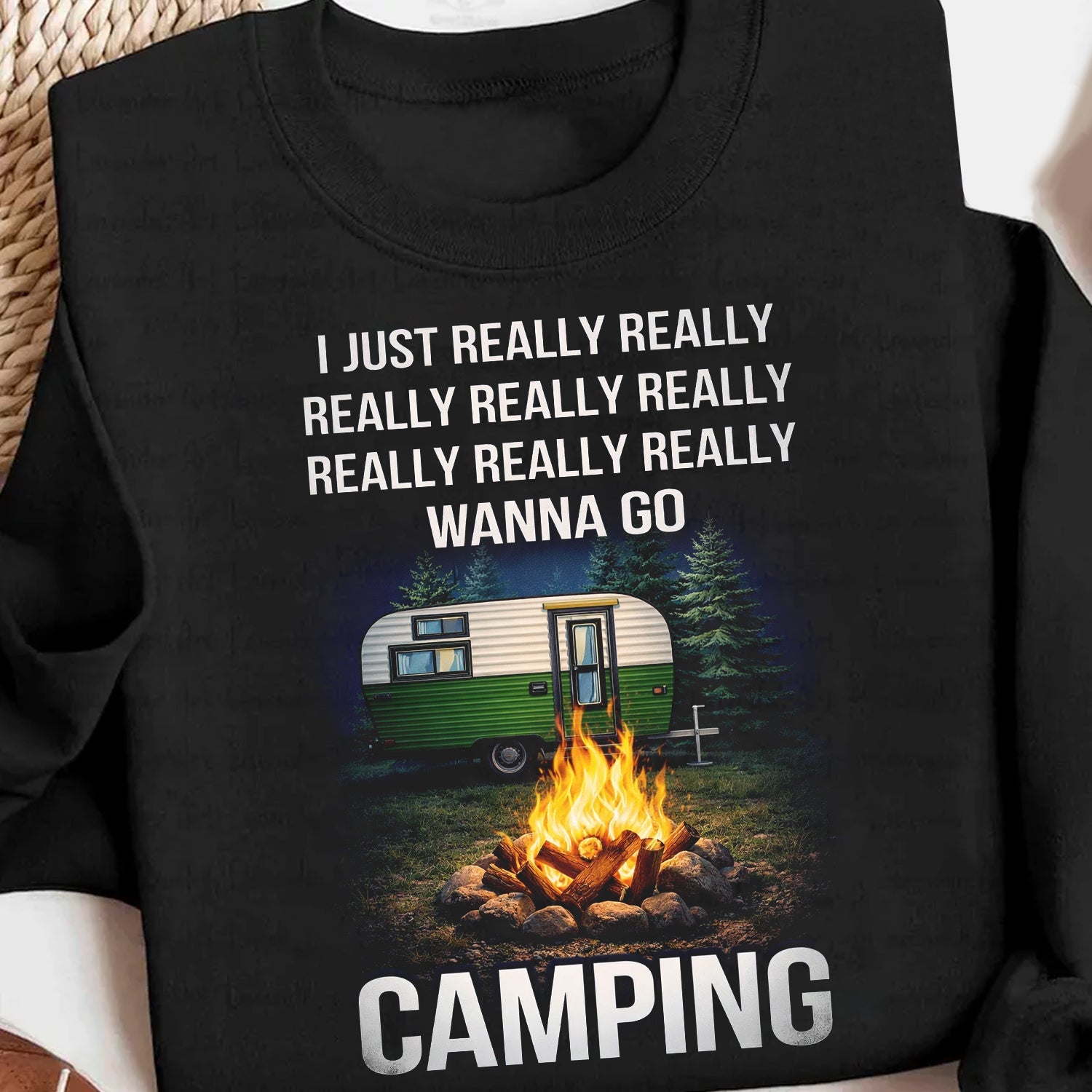 Camping Quote T-Shirt – Funny Camping Lover Graphic Tee, Vintage Camper & Campfire Design Shirt, Outdoor Adventure Lifestyle Apparel