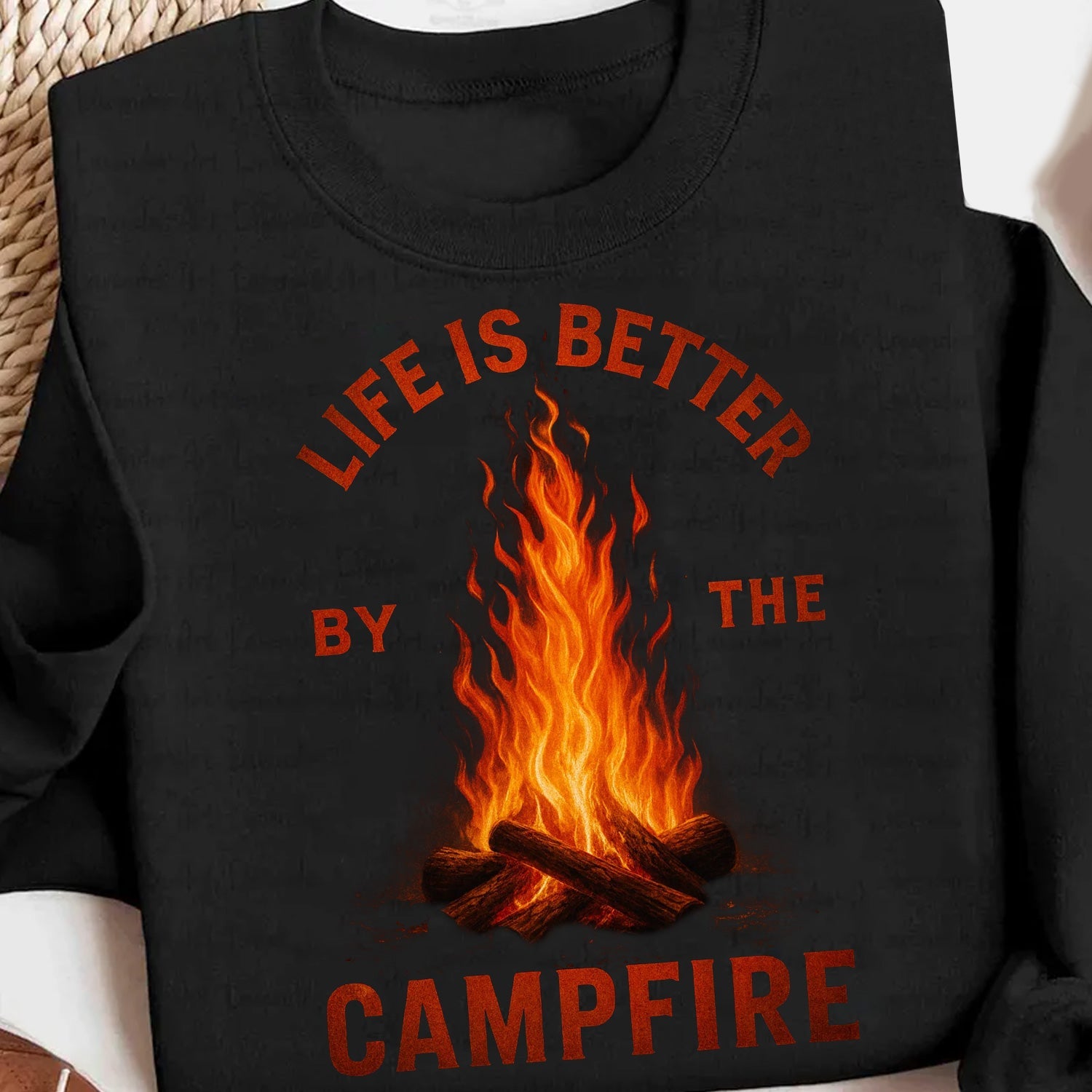 Life Is Better by the Campfire T-Shirt – Vintage Camping Quote Fire Graphic Tee, Outdoor Adventure Lifestyle Shirt