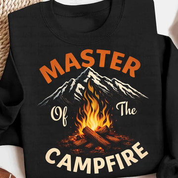 Master of the Campfire T-Shirt – Funny Camping Campfire Mountain Outdoor Graphic Tee