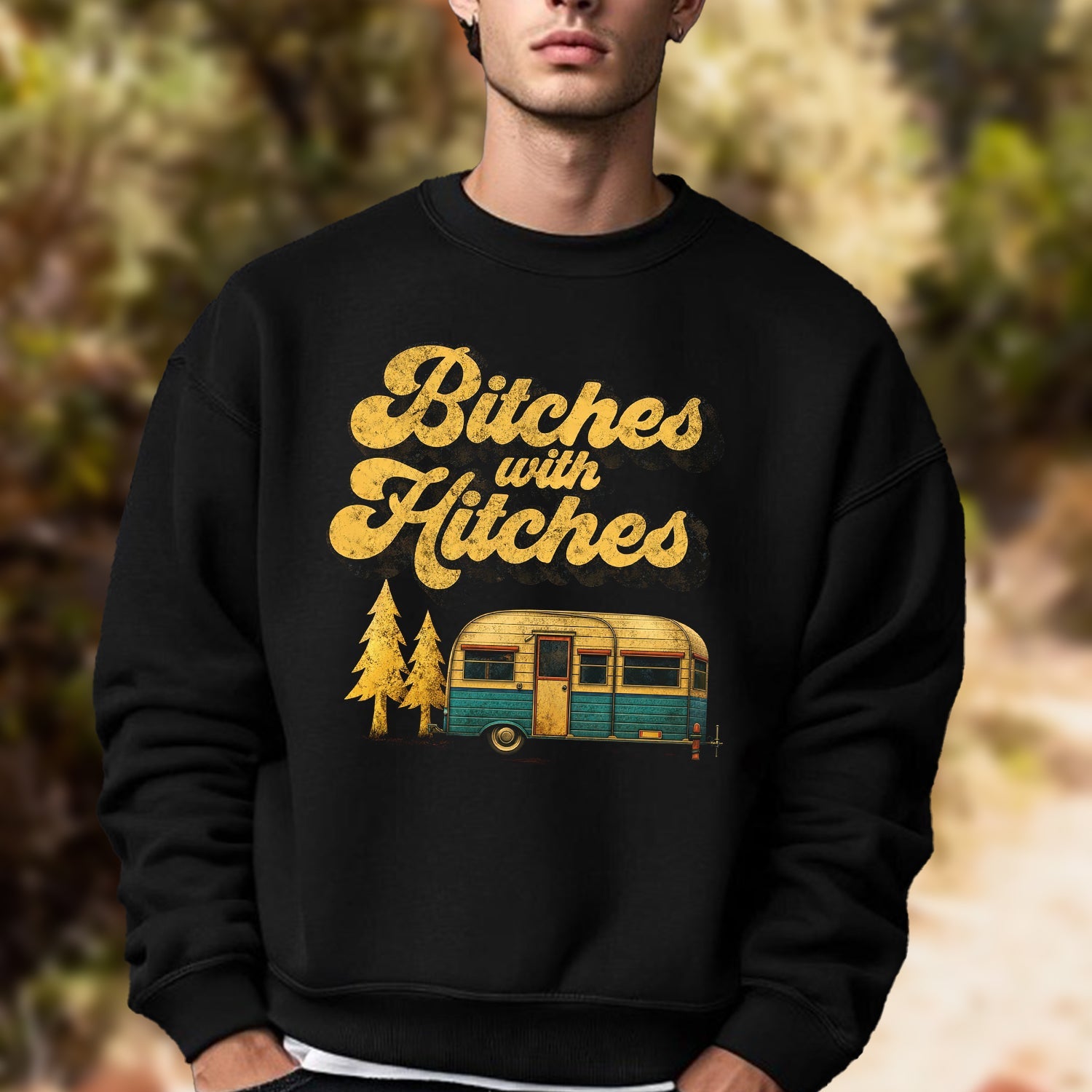 Bitches With Hitches T-Shirt – Funny Camping RV T-Shirt, Camper Trailer Lover Gift