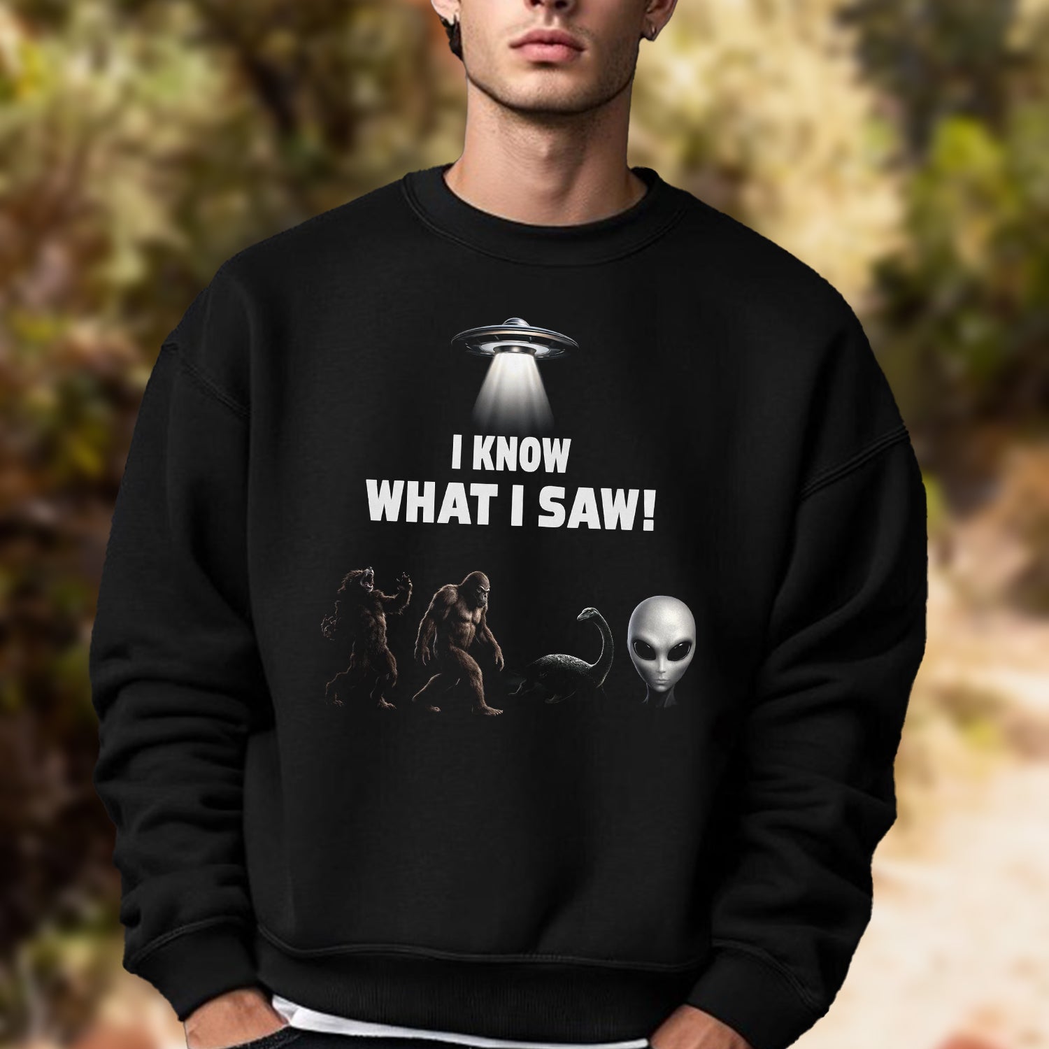 I Know What I Saw T-Shirt – Funny UFO Alien Bigfoot Graphic Tee, Paranormal Conspiracy Humor Shirt for Sci-Fi Fans