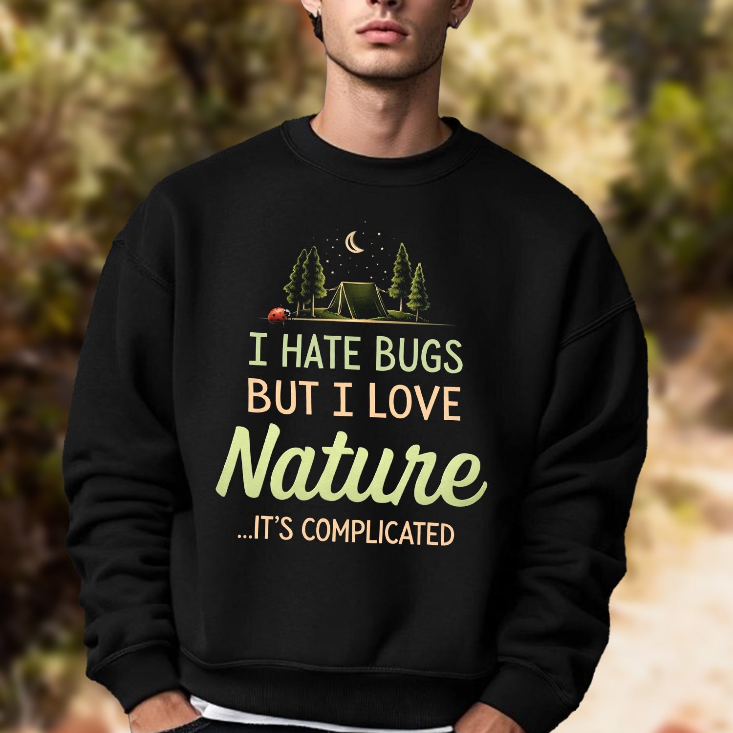 I Hate Bugs But I Love Nature Camping Graphic T-Shirt
