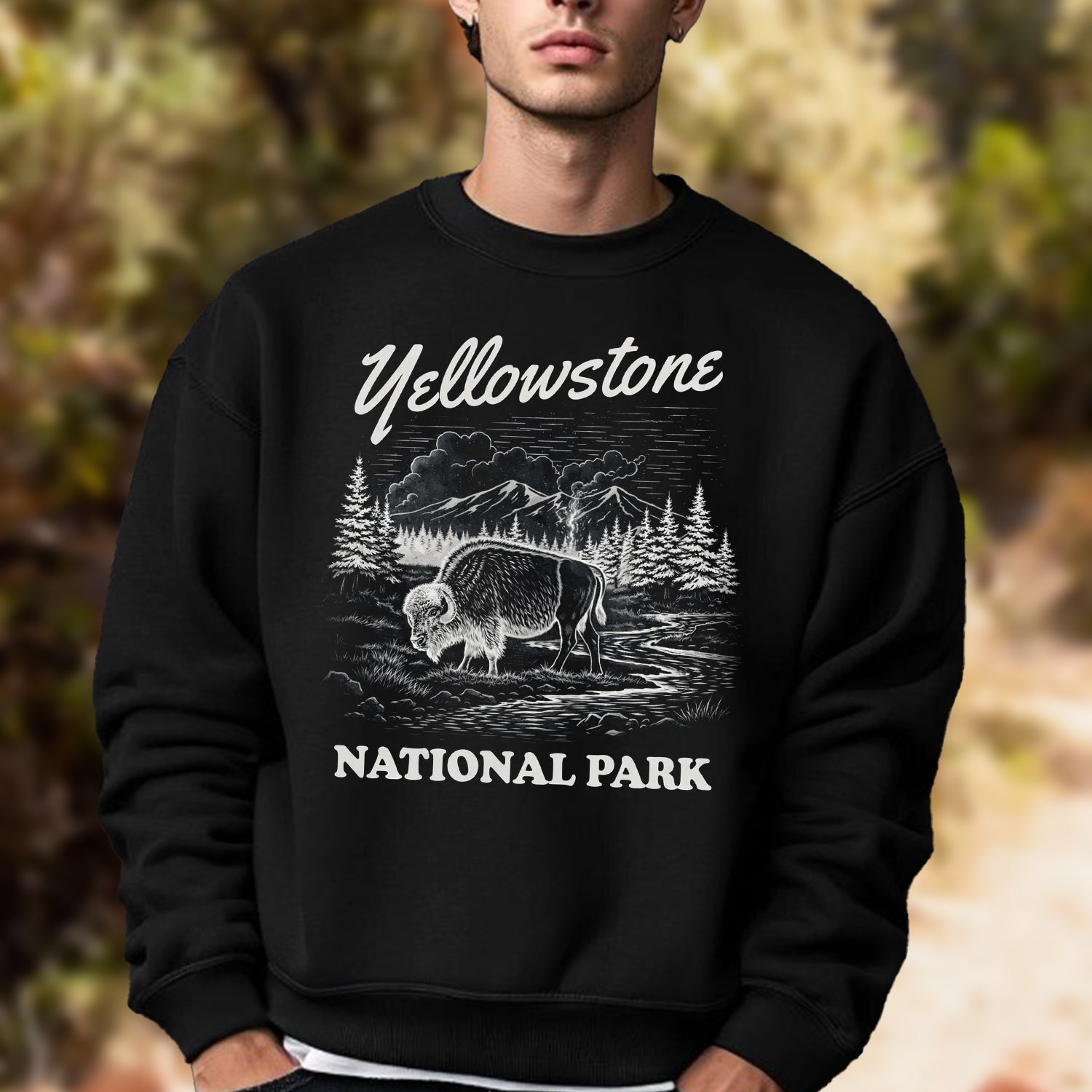 Yellowstone National Park T-Shirt – Vintage Bison Wildlife Graphic Tee, Retro Outdoor Nature Shirt