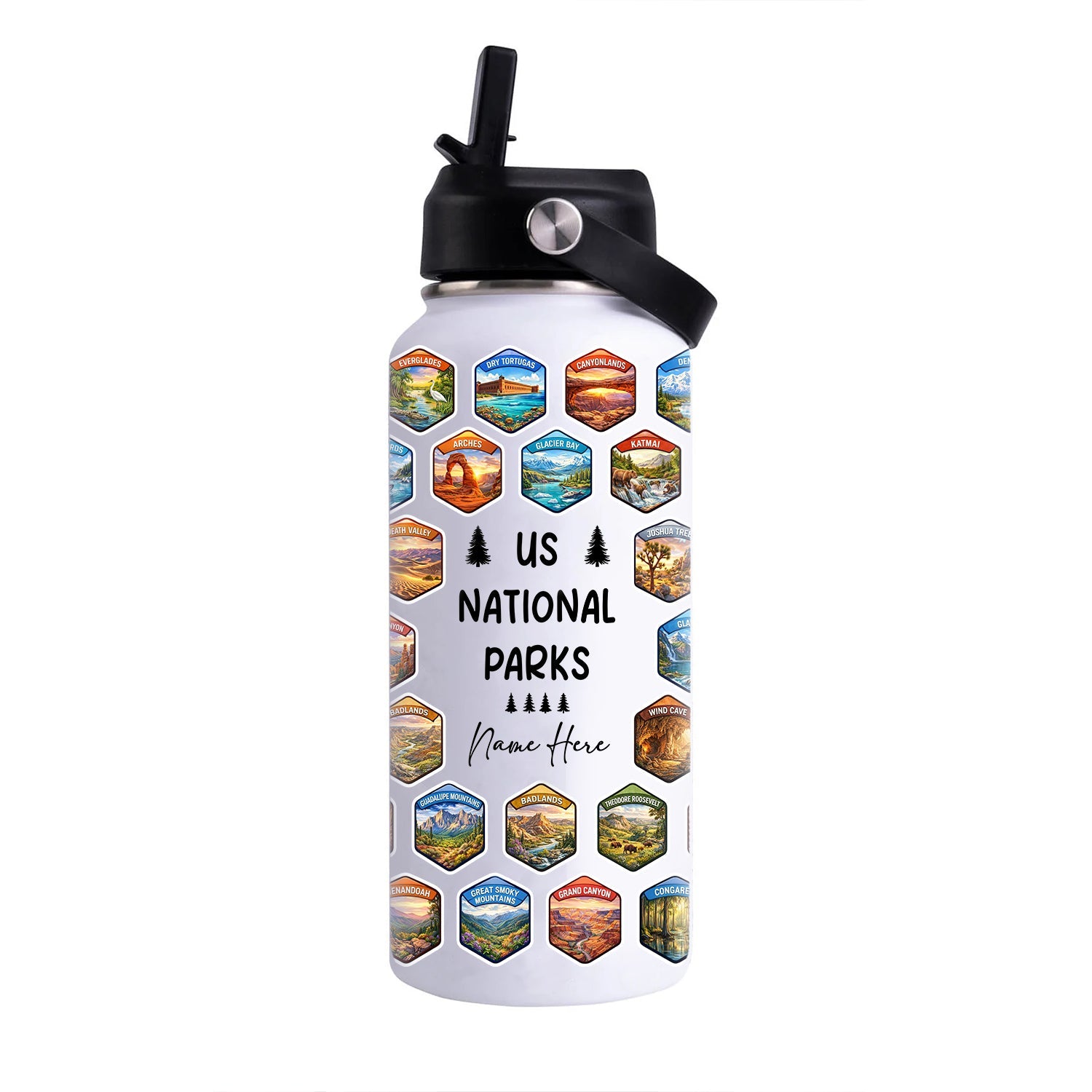 U.S. National Parks Sticker Set for Water Bottles – Scratch Off Style Adventure Stickers – Travel & Hiking Bucket List Decals – Outdoor Lover Gift