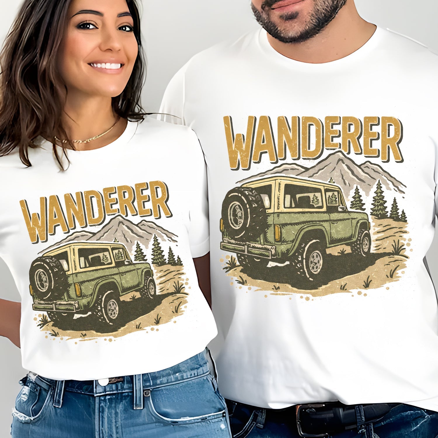 Wanderer Off-Road Adventure T-Shirt – Vintage Outdoor Jeep Graphic Tee