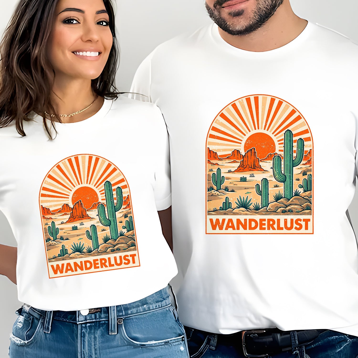 Wanderlust Desert T-Shirt – Vintage Southwest Cactus Graphic Tee for Travel Lovers
