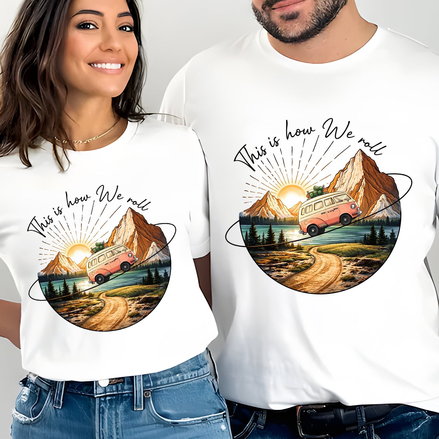 This Is How We Roll Camping T-Shirt – Retro Van Road Trip Tee for Adventure Lovers