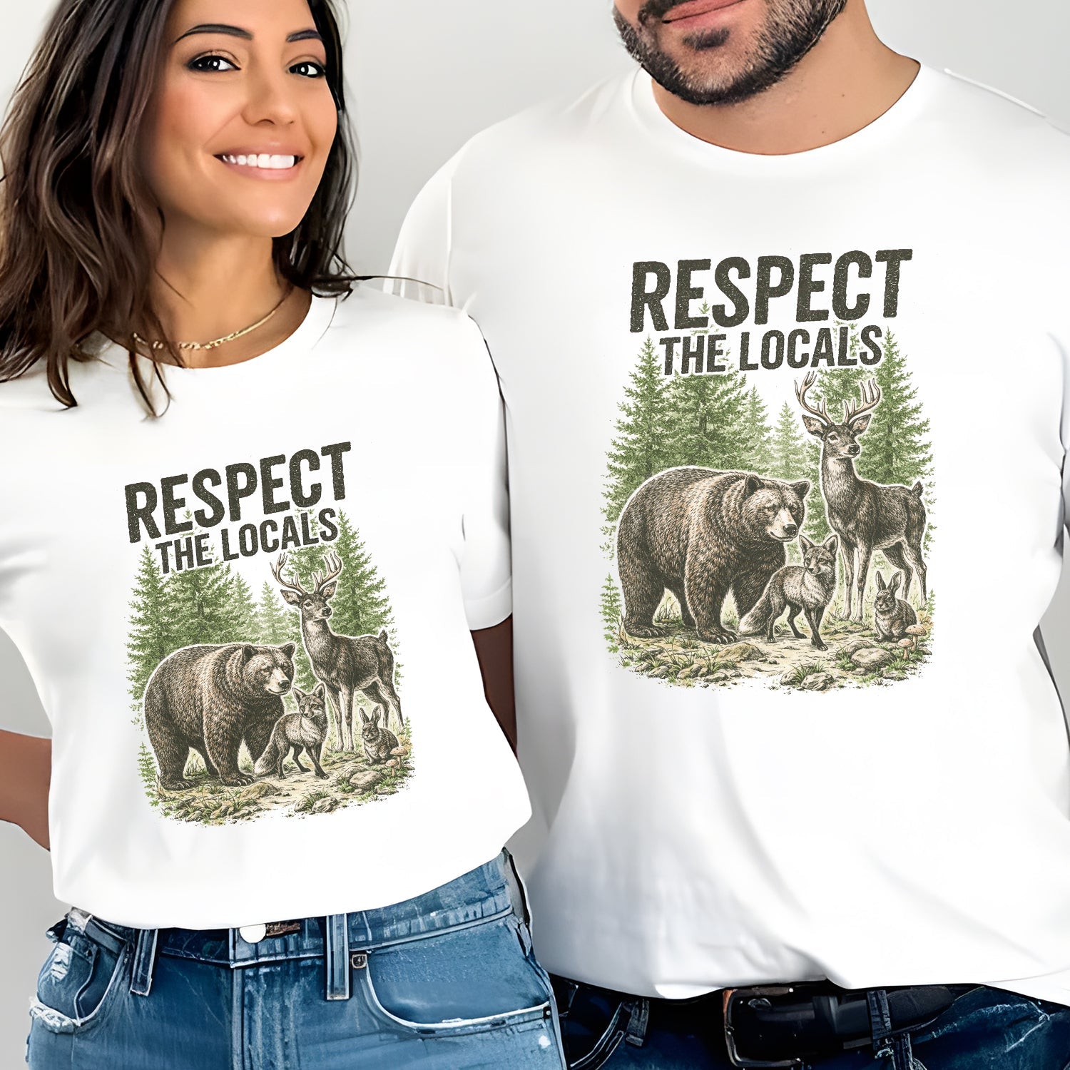 Respect The Locals Shirt - Funny Wildlife Camping Gift Nature Lover Outdoor Hiking Humor Tee