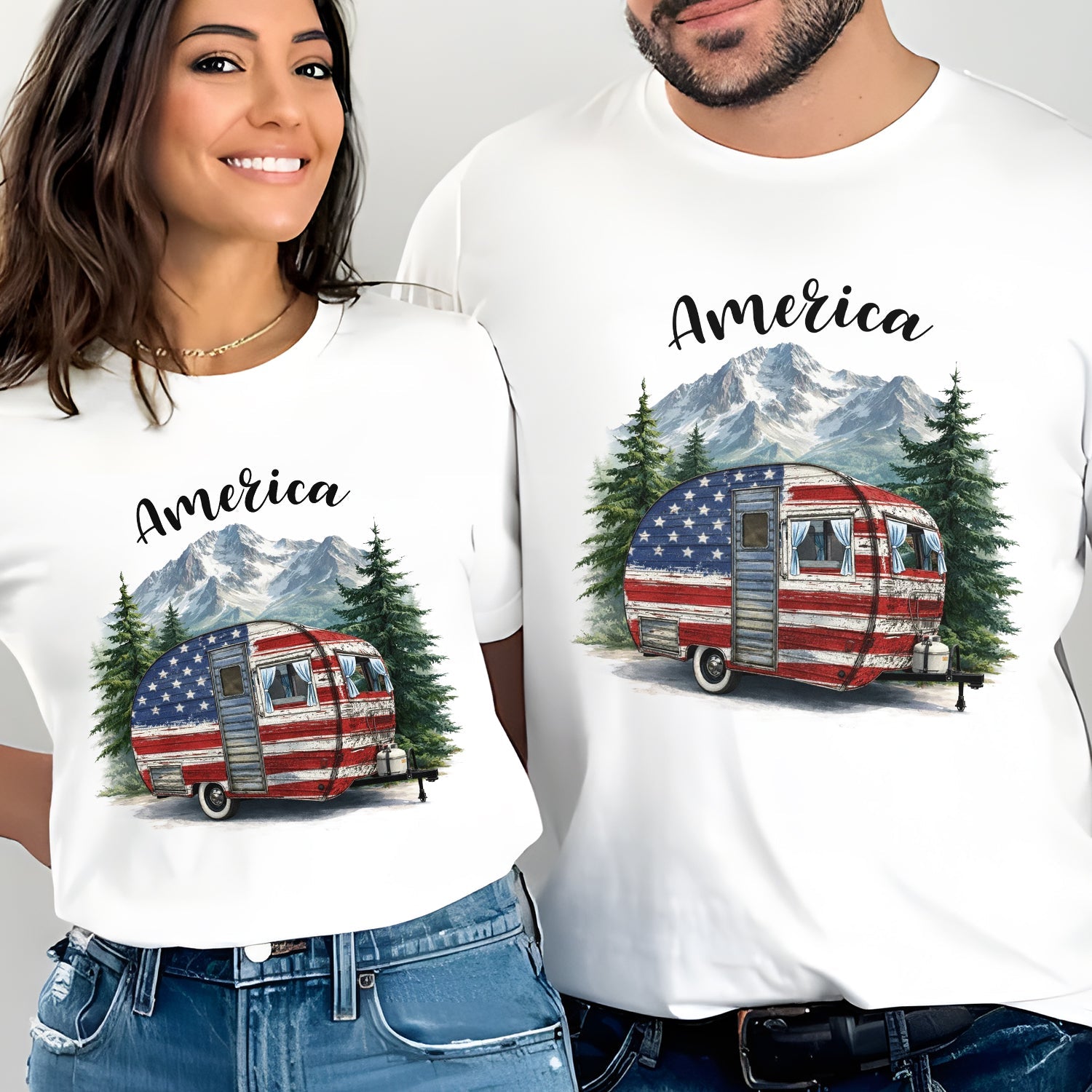 American Freedom Camping – Patriotic RV Adventure T-Shirt