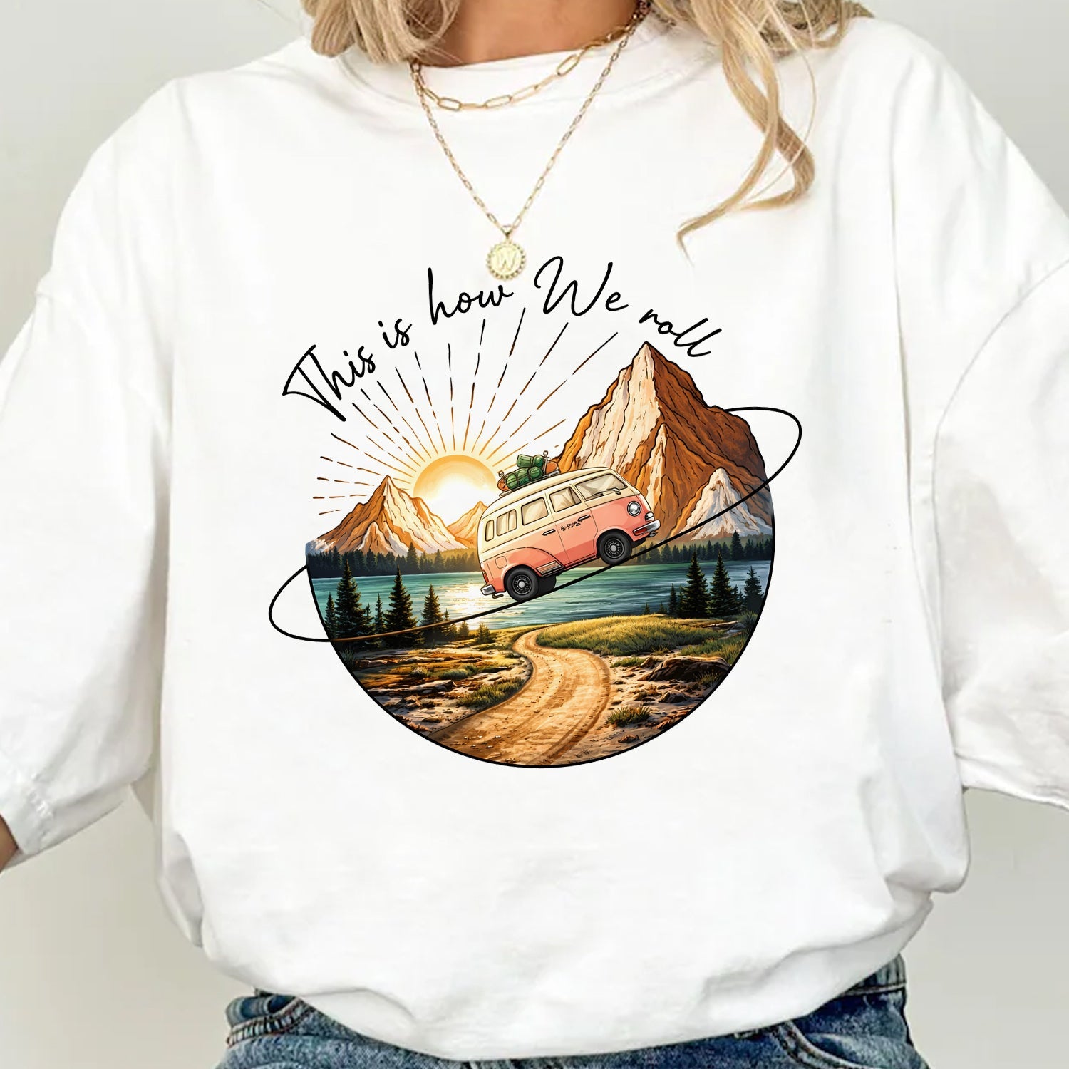 This Is How We Roll Camping T-Shirt – Retro Van Road Trip Tee for Adventure Lovers