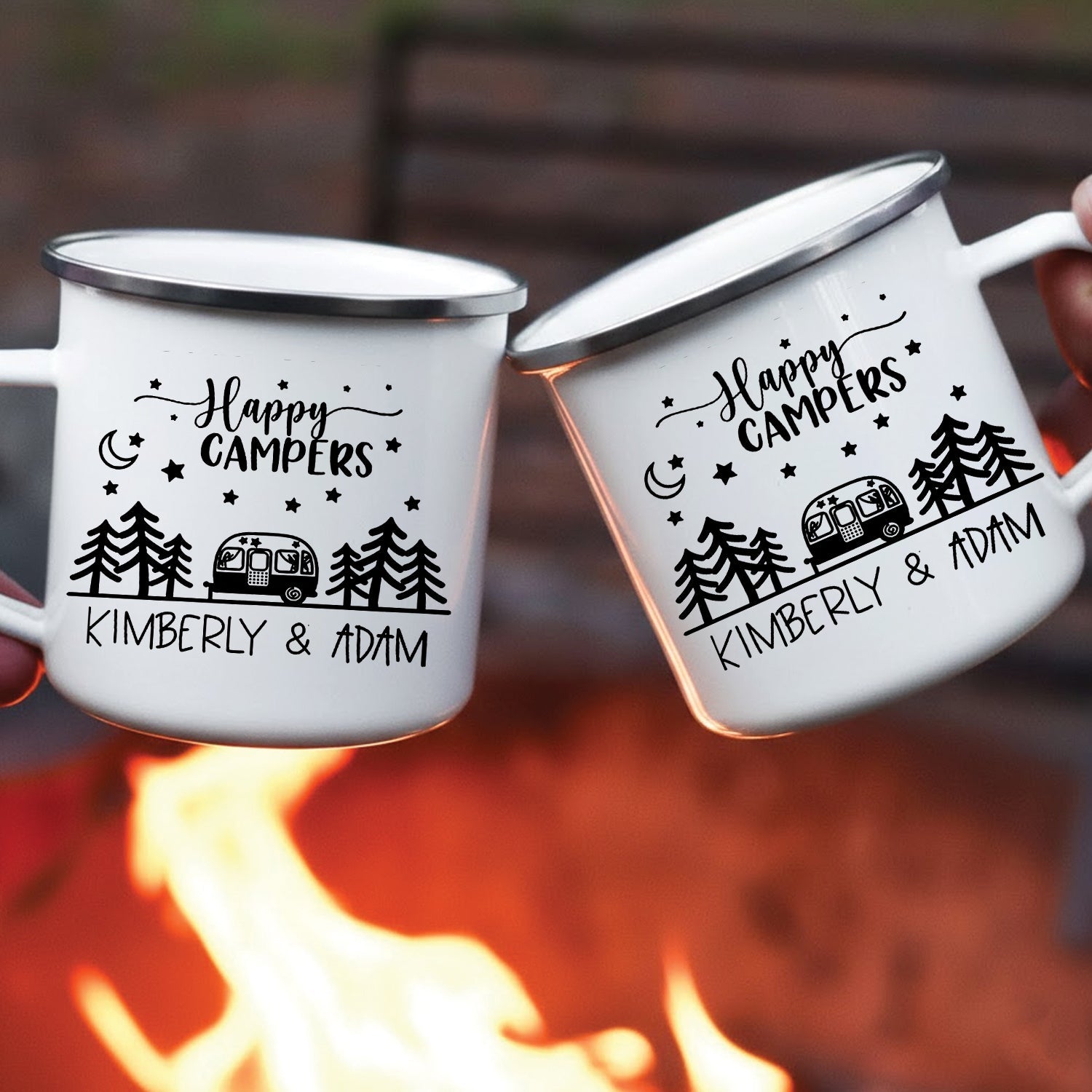 Personalized Camping Mug– Custom Camp Name Coffee Mugs, Romantic Outdoor Gift