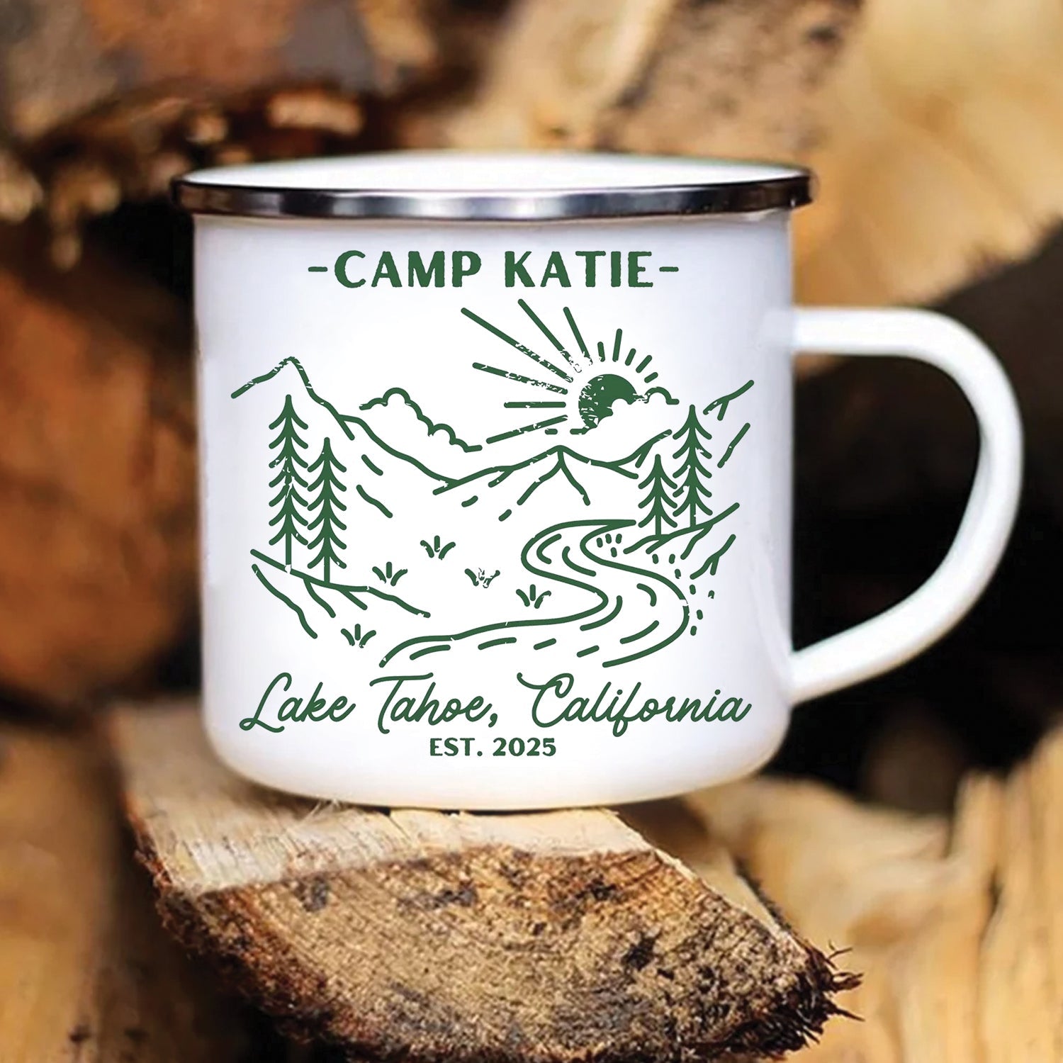 Personalized Camping Couple Mug – Custom Camp Name Coffee Mugs, Romantic Outdoor Gift