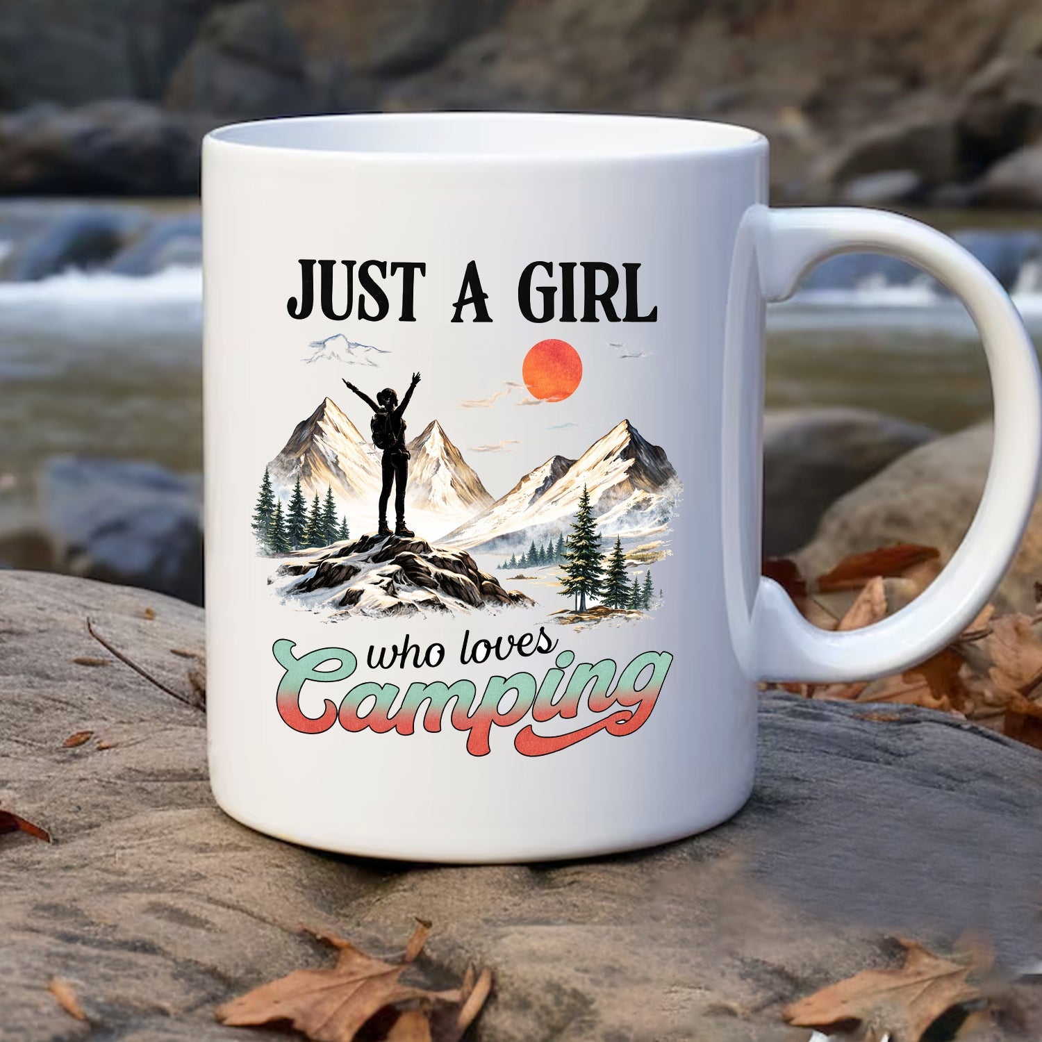 Personalized Just A Girl Who Loves Camping Mug – Cute Outdoor Coffee Cup for Camp Lovers, Adventure Gift