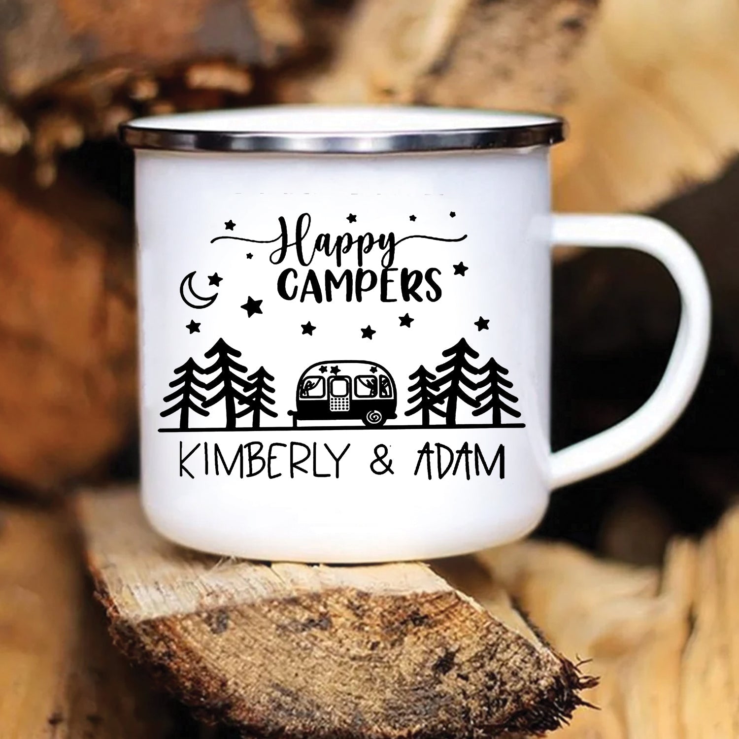 Personalized Camping Mug– Custom Camp Name Coffee Mugs, Romantic Outdoor Gift