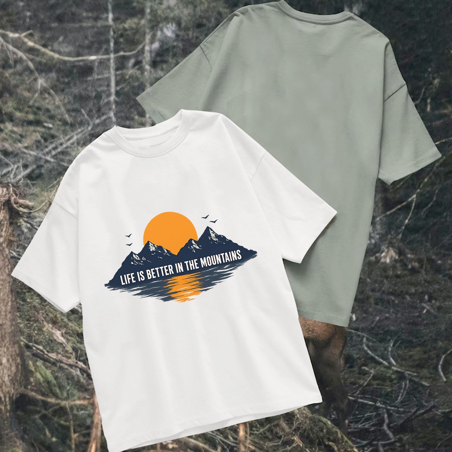Life Is Better In The Mountains T-Shirt – Minimalist Mountain Sunset Outdoor Tee