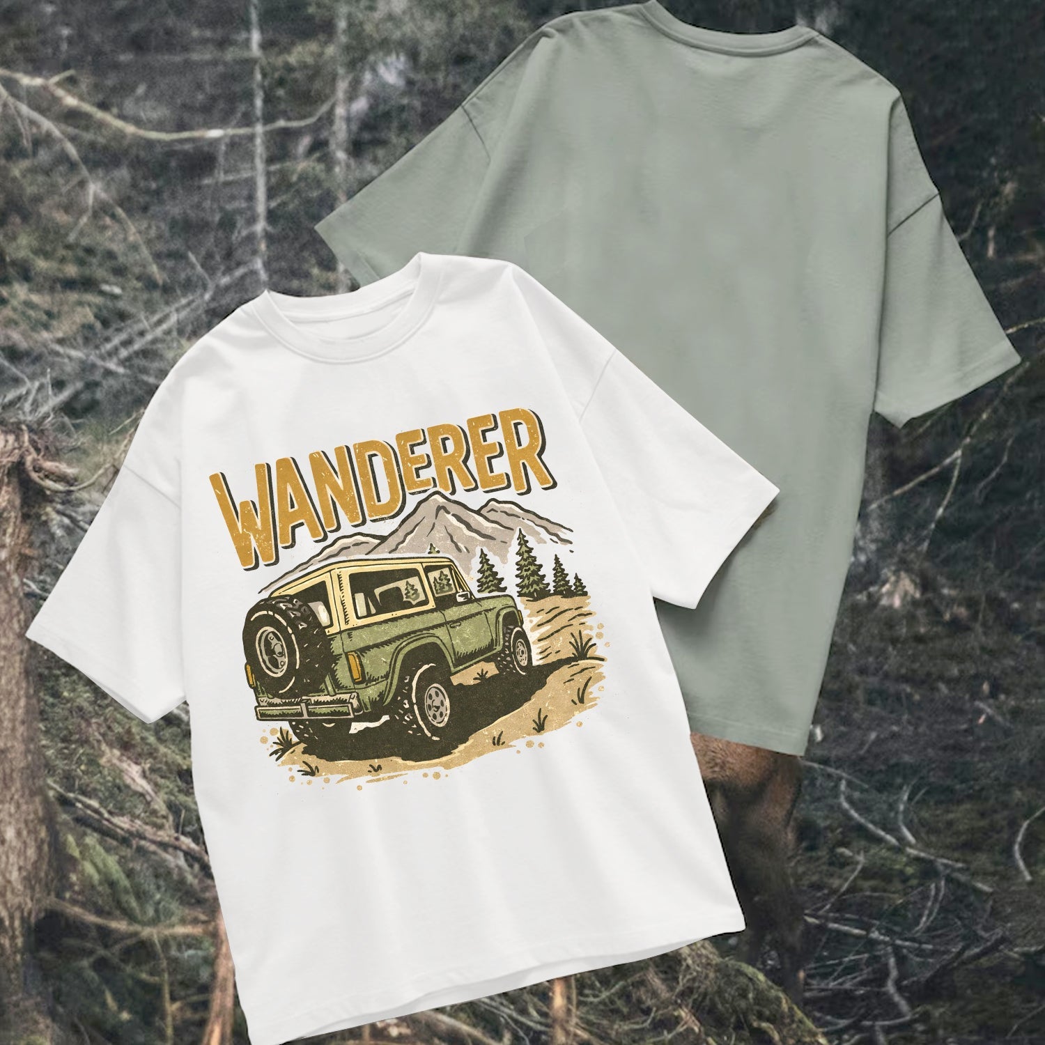 Wanderer Off-Road Adventure T-Shirt – Vintage Outdoor Jeep Graphic Tee