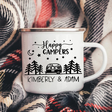 Personalized Camping Mug– Custom Camp Name Coffee Mugs, Romantic Outdoor Gift