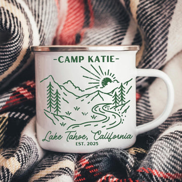 Personalized Camping Couple Mug – Custom Camp Name Coffee Mugs, Romantic Outdoor Gift