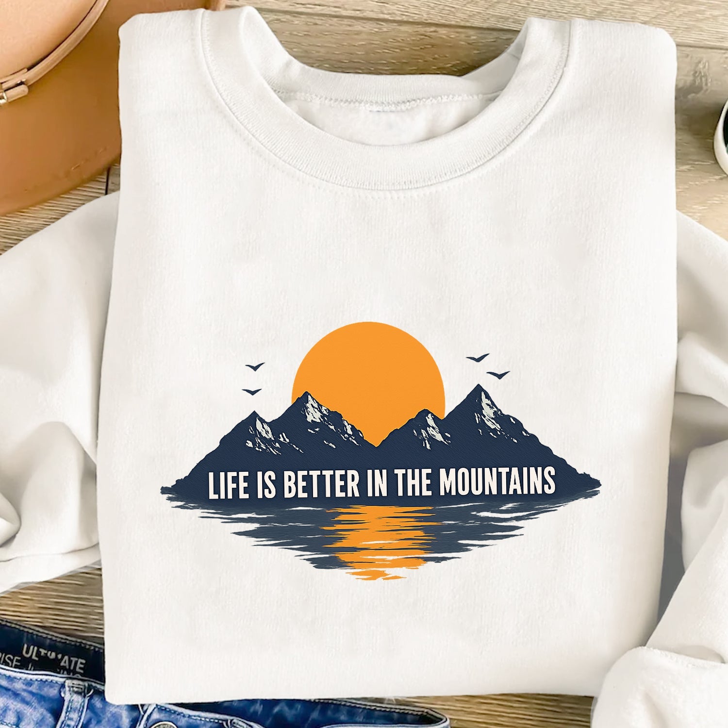 Life Is Better In The Mountains T-Shirt – Minimalist Mountain Sunset Outdoor Tee