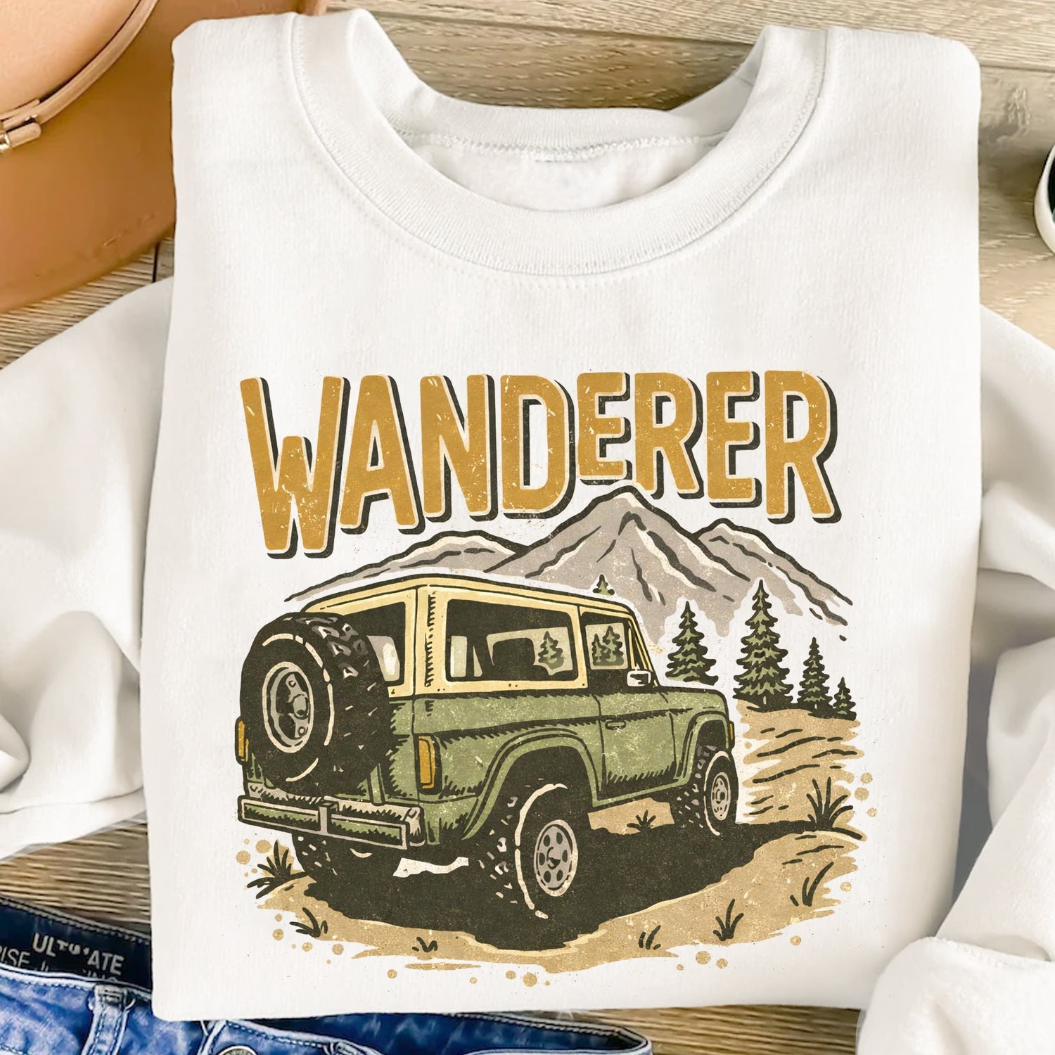 Wanderer Off-Road Adventure T-Shirt – Vintage Outdoor Jeep Graphic Tee
