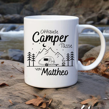 Personalized Camping Mug – Custom Name Camper Coffee Cups, Outdoor Couple Gift