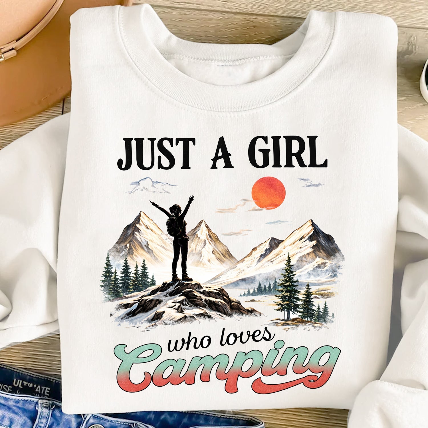 Just A Girl Who Loves Camping Shirt – Outdoor Adventure Graphic Tee for Camping, Hiking & Nature Lovers