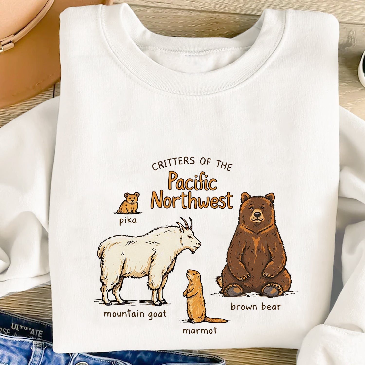 Pacific Northwest Animals T-Shirt – Mountain Wildlife Graphic Tee, Nature Lover Outdoor Shirt