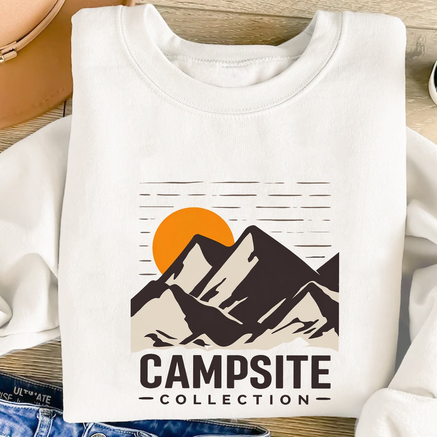 Campsite Collection T-Shirt – Minimal Mountain Sunset Camping Tee for Outdoor & Adventure Lovers